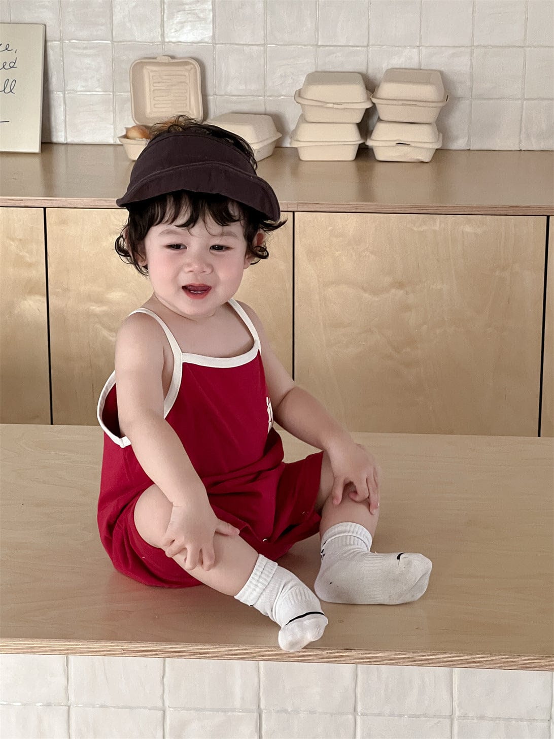 ノースリーブジャンプスーツ ロゴプリントキャミソールジャンプスーツ【mh0009912】