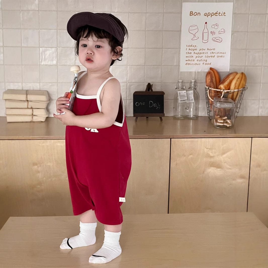 ノースリーブジャンプスーツ ロゴプリントキャミソールジャンプスーツ【mh0009912】