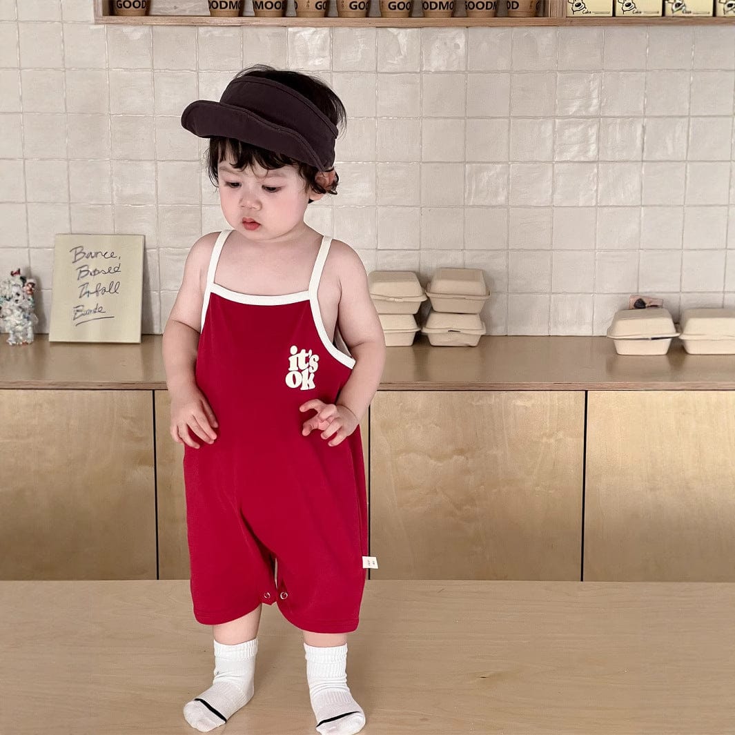 ノースリーブジャンプスーツ ロゴプリントキャミソールジャンプスーツ【mh0009912】