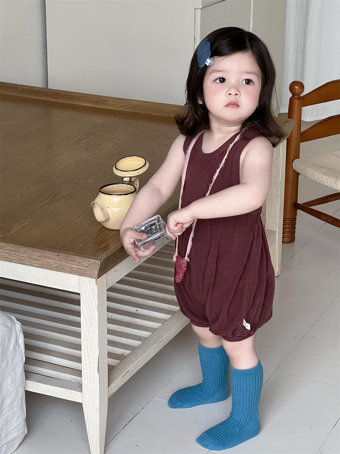 ノースリーブロンパース ノースリーブドレープジャンプスーツ【mh0009916】