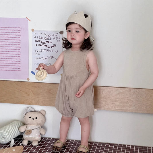 ノースリーブロンパース ノースリーブドレープジャンプスーツ【mh0009916】