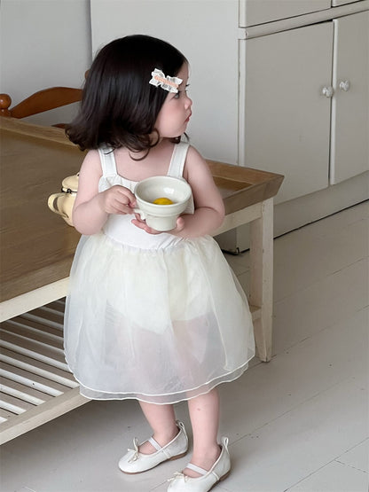 ノースリーブワンピース メッシュスカートキャミソールドレスワンピース【mh0009920】