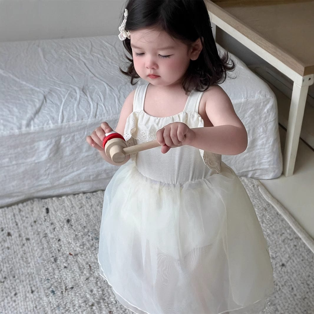 ノースリーブワンピース メッシュスカートキャミソールドレスワンピース【mh0009920】