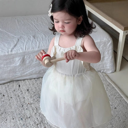 ノースリーブワンピース メッシュスカートキャミソールドレスワンピース【mh0009920】