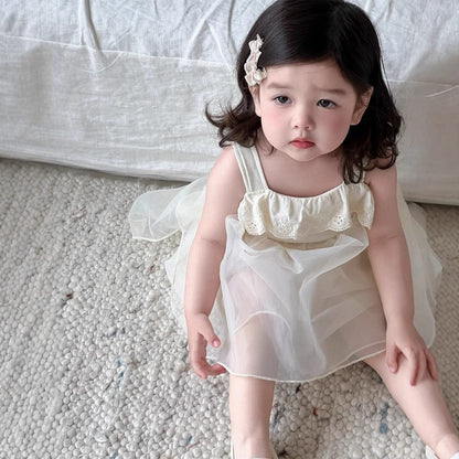 ノースリーブワンピース メッシュスカートキャミソールドレスワンピース【mh0009920】