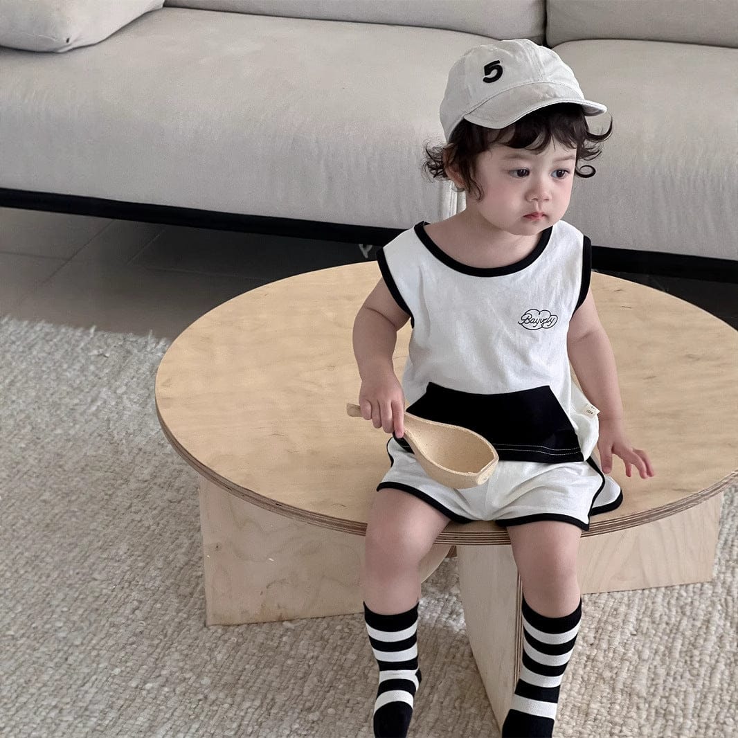 ノースリーブセットアップ ビッグポケットノースリーブタンクトップ+ショートパンツ【mh0009921】