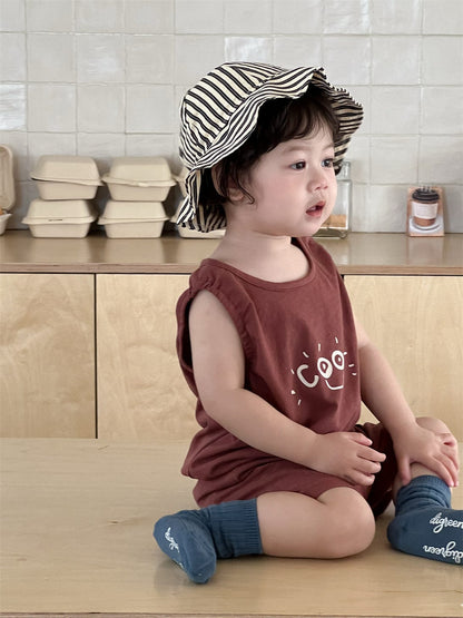 ノースリーブセットアップ ロゴプリントタンクトップ+ショートパンツ【mh0009926】