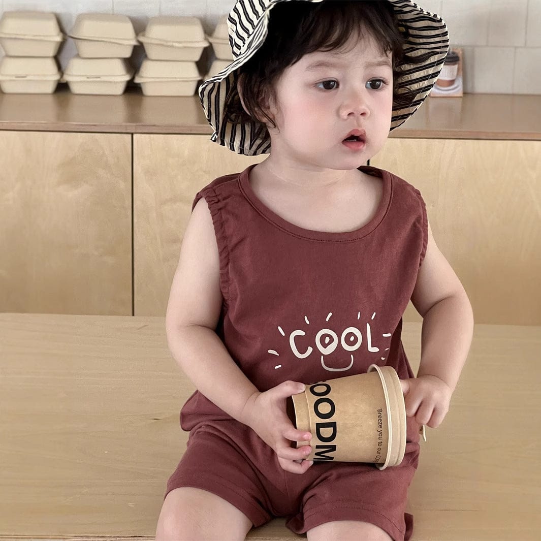 ノースリーブセットアップ ロゴプリントタンクトップ+ショートパンツ【mh0009926】