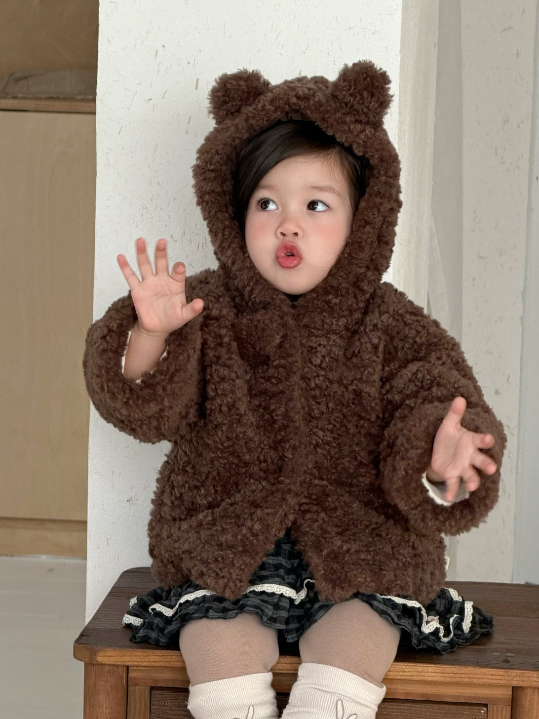 ショートコート・ジャケット・ジャンパー くま耳フーディボアジャケット アウター コート【mh0011926】