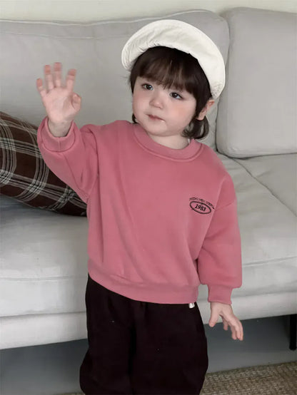 トレーナー・フーディ Pink / 9M  73CM ベビートップス レターロゴプリント厚手長袖スウェットトレーナー【mh0007968】
