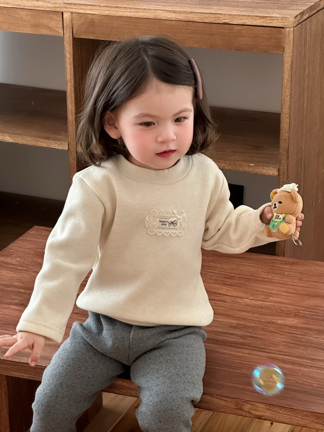 ショートコート・ジャケット・ジャンパー Plus fleece bottoming shirt / 73cm くま耳フーディボアジャケット アウター コート【mh0011926】