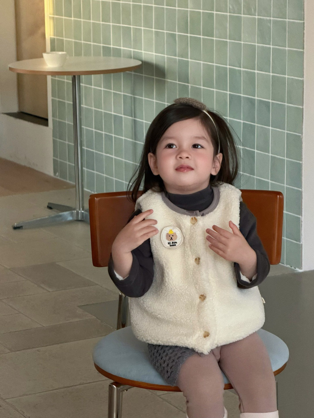 長袖セットアップ Plush vest / 73cm ボアベスト/長袖Tシャツ/レギンスパンツ【mh0011935】