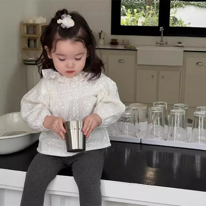 長袖シャツ・ブラウス shirts / 9M  73CM ベビートップス 刺繍レースラッフル襟長袖チュニックブラウス【mh0008265】