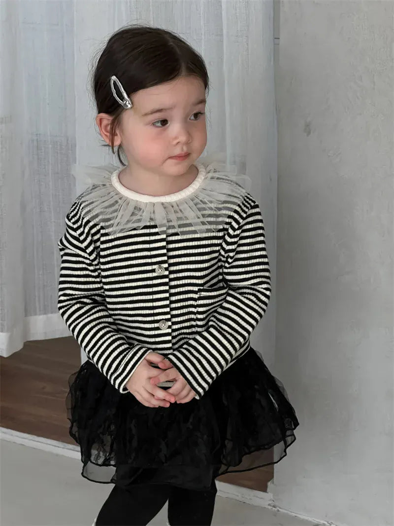 カーディガン・パーカー striped Coat / 9M  73CM ベビーカーディガン ボーダーニットジャケット【mh0007202】