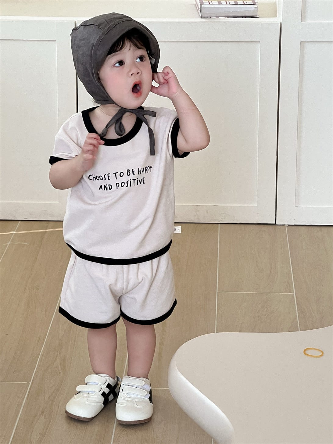 半袖セットアップ レターロゴプリント半袖Tシャツ+ショートパンツセットアップ 2点セット【mh0009923】