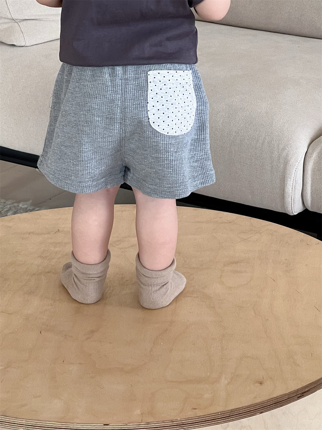 半袖セットアップ 犬パピープリント半袖Tシャツ/ワッフルショートパンツ【mh0009901】