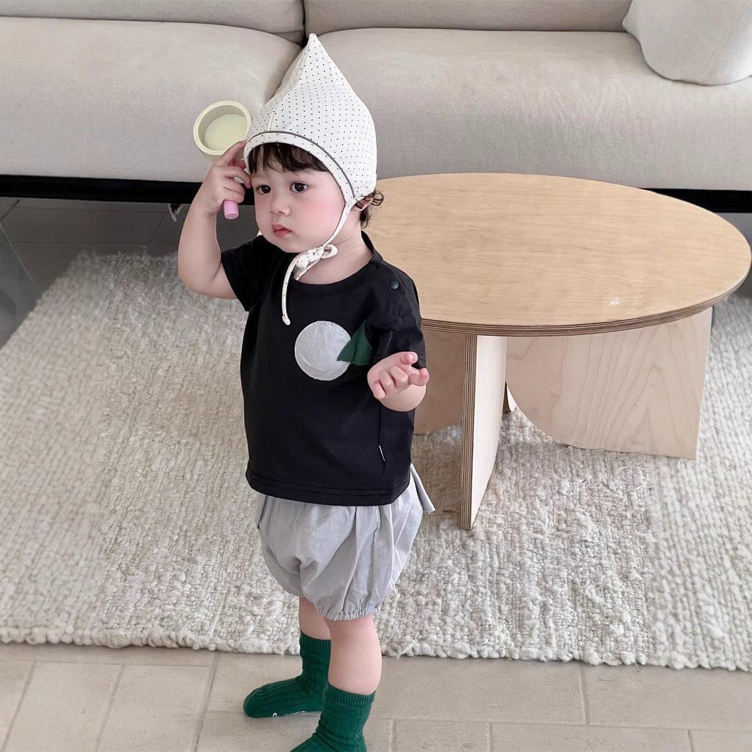 半袖セットアップ アップリケ半袖Tシャツ/バルーンショートパンツ【mh0009910】