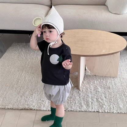 半袖セットアップ アップリケ半袖Tシャツ/バルーンショートパンツ【mh0009910】