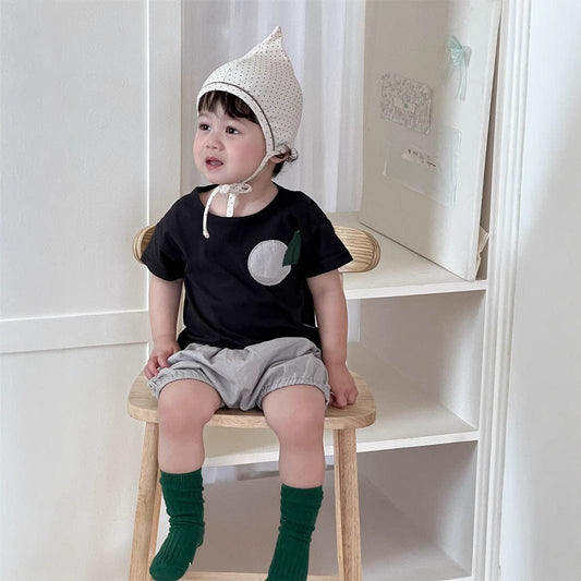 半袖セットアップ アップリケ半袖Tシャツ/バルーンショートパンツ【mh0009910】