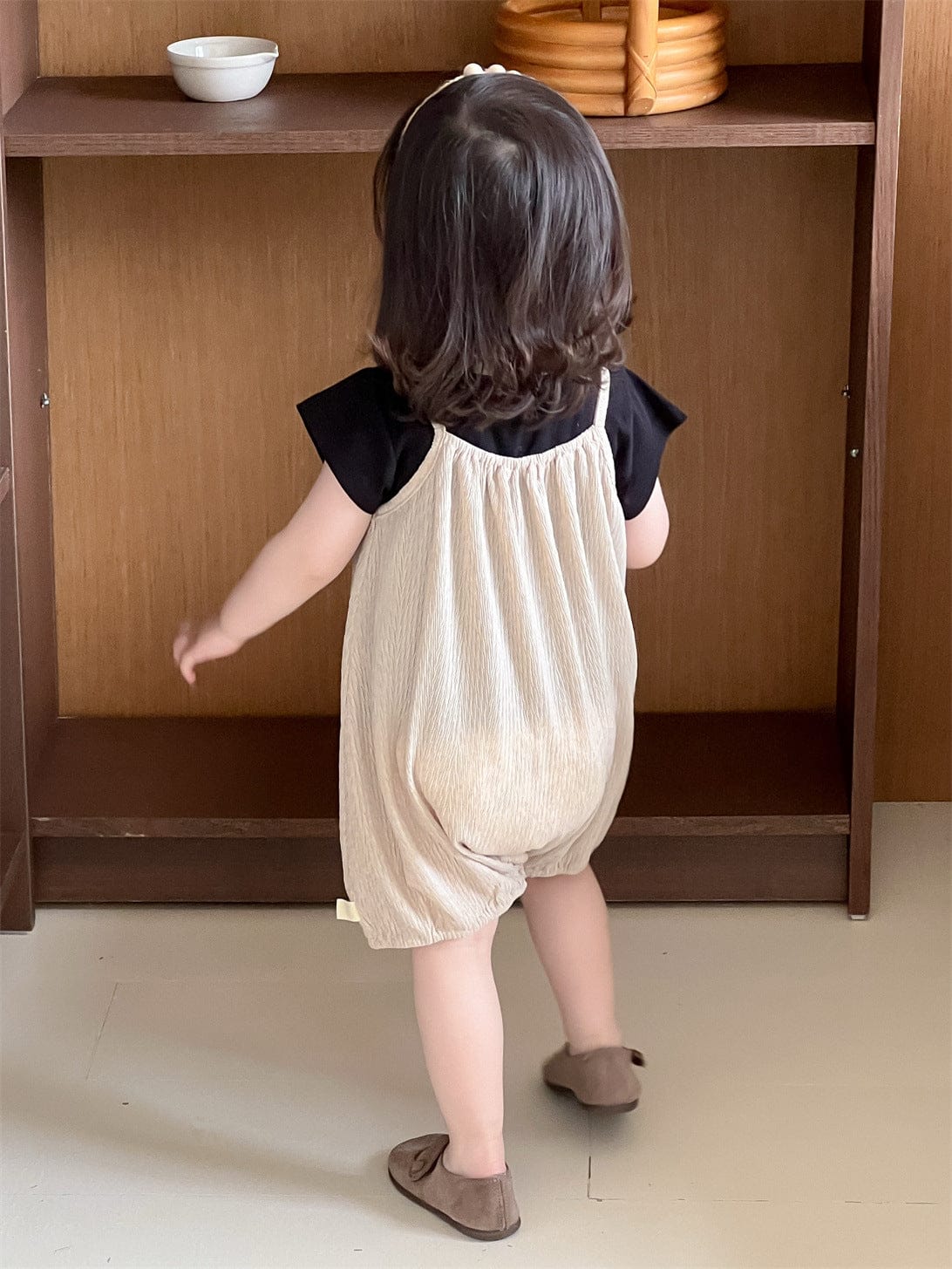 半袖セットアップ バイピング半袖Tシャツ/シンプルキャミソールジャンプスーツ【mh0009919】