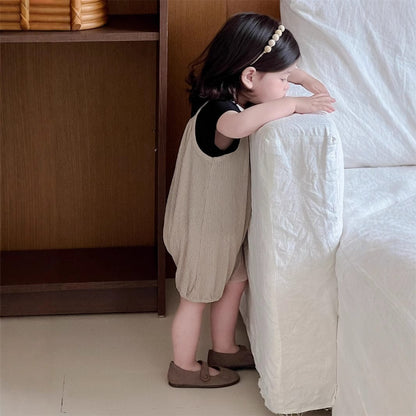 半袖セットアップ バイピング半袖Tシャツ/シンプルキャミソールジャンプスーツ【mh0009919】