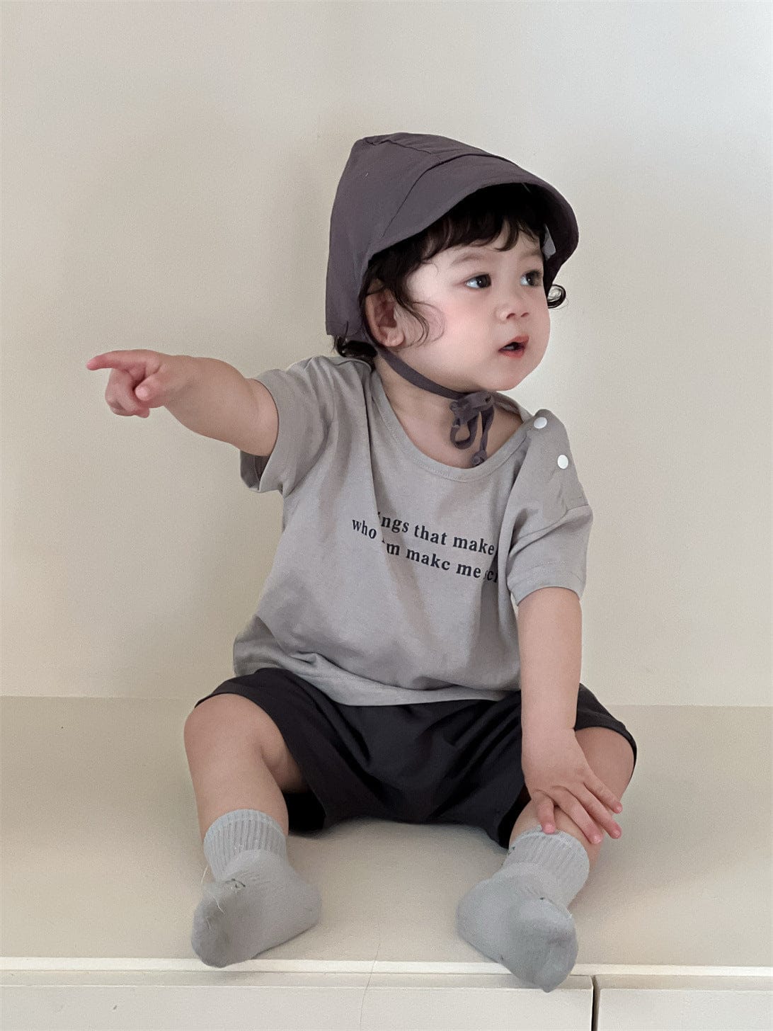 半袖セットアップ レターロゴプリント半袖Tシャツ/シンプルショートパンツ【mh0009927】