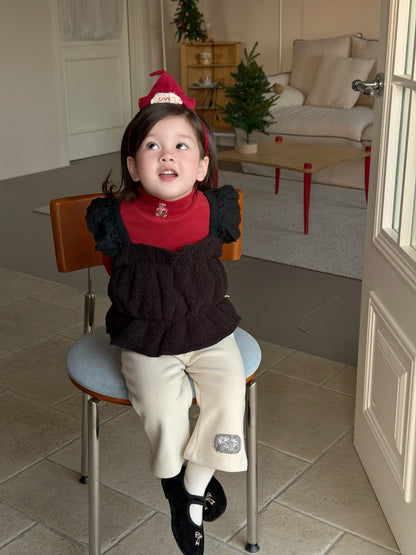 長袖セットアップ フリルキャミベスト/長袖Tシャツ/ロングフリースパンツ【mh0011927】