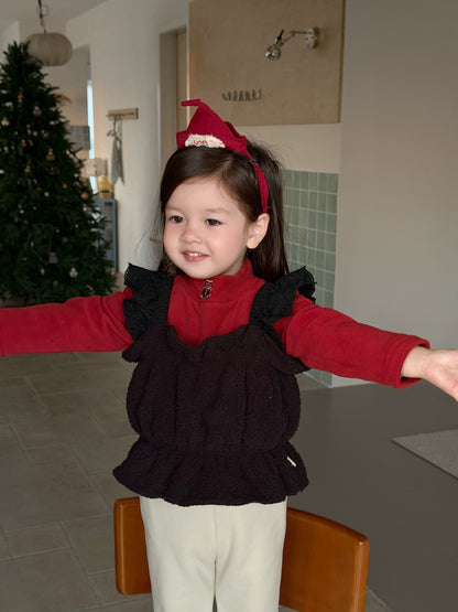 長袖セットアップ フリルキャミベスト/長袖Tシャツ/ロングフリースパンツ【mh0011927】