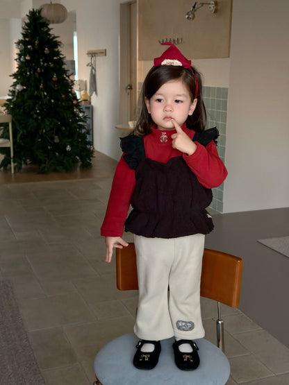 長袖セットアップ フリルキャミベスト/長袖Tシャツ/ロングフリースパンツ【mh0011927】