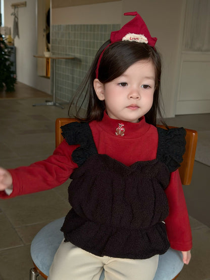 長袖セットアップ フリルキャミベスト/長袖Tシャツ/ロングフリースパンツ【mh0011927】