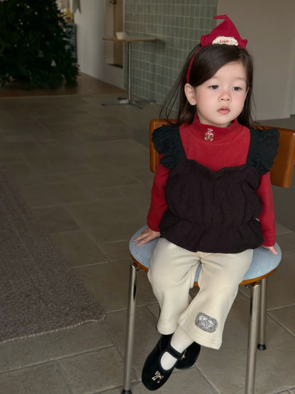 長袖セットアップ フリルキャミベスト/長袖Tシャツ/ロングフリースパンツ【mh0011927】