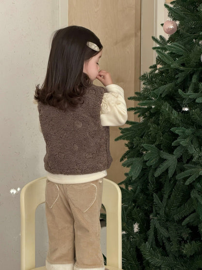 長袖セットアップ ボアフリースベスト/フリースTシャツ/裏フリースパンツ【mh0011929】