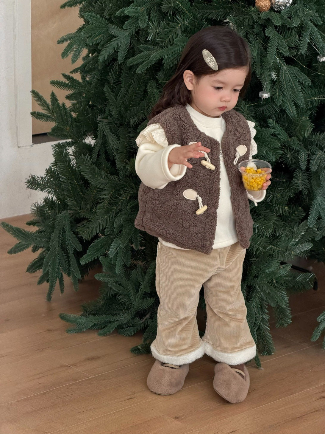 長袖セットアップ ボアフリースベスト/フリースTシャツ/裏フリースパンツ【mh0011929】