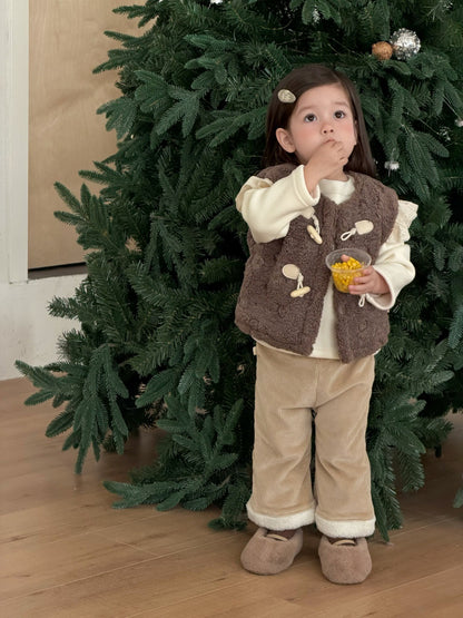 長袖セットアップ ボアフリースベスト/フリースTシャツ/裏フリースパンツ【mh0011929】