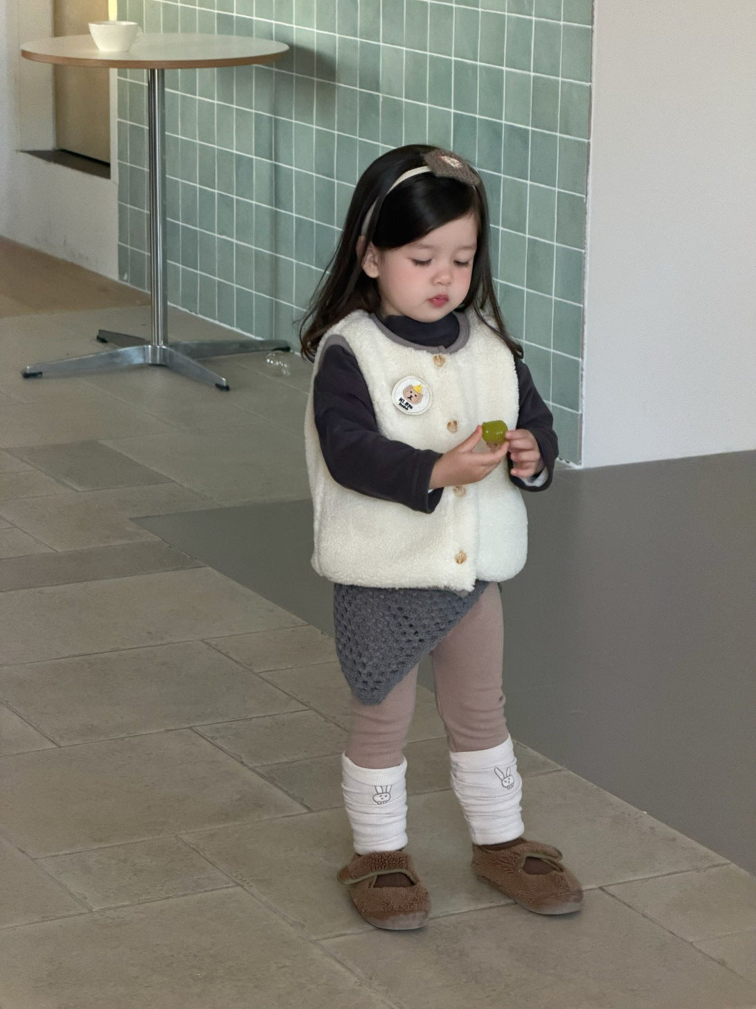 長袖セットアップ ボアベスト/長袖Tシャツ/レギンスパンツ【mh0011935】