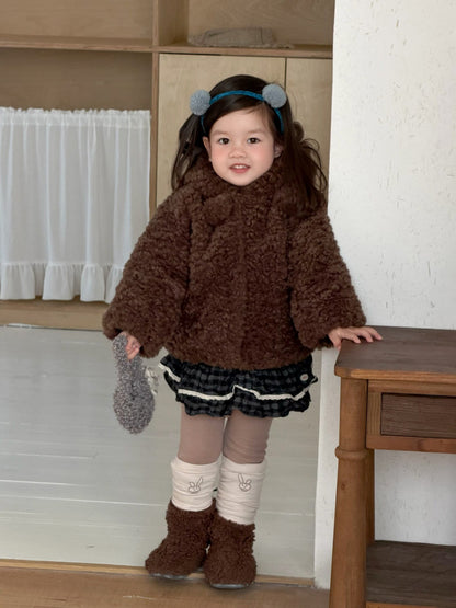 ショートコート・ジャケット・ジャンパー Velvet leggings / 73cm くま耳フーディボアジャケット アウター コート【mh0011926】