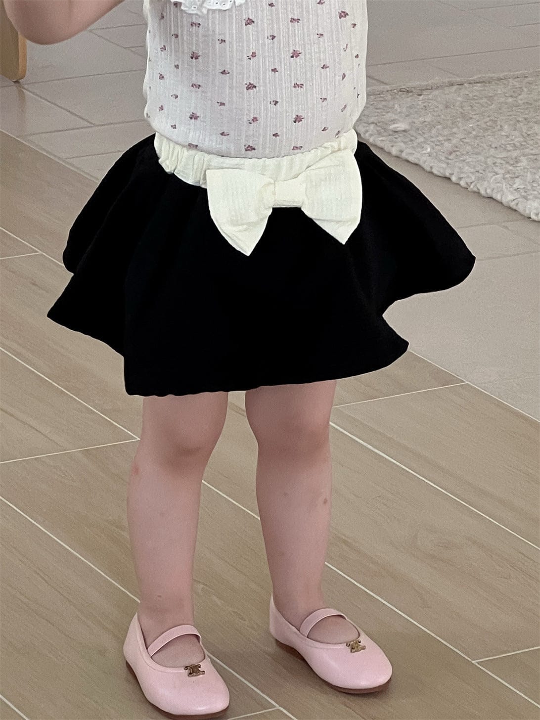 ノースリーブセットアップ Wrap fart shorts / 73cm ビッグ襟ノースリーブTシャツ/ビッグリボンスカート【mh0009909】