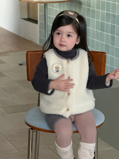 フリルエッジベスト/長袖Tシャツ/裏フリースデニムパンツ【mh0011936】