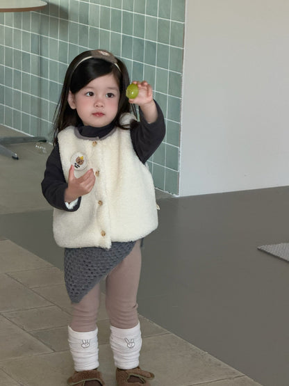 フリルエッジベスト/長袖Tシャツ/裏フリースデニムパンツ【mh0011936】