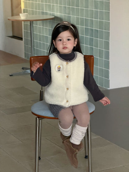 フリルエッジベスト/長袖Tシャツ/裏フリースデニムパンツ【mh0011936】