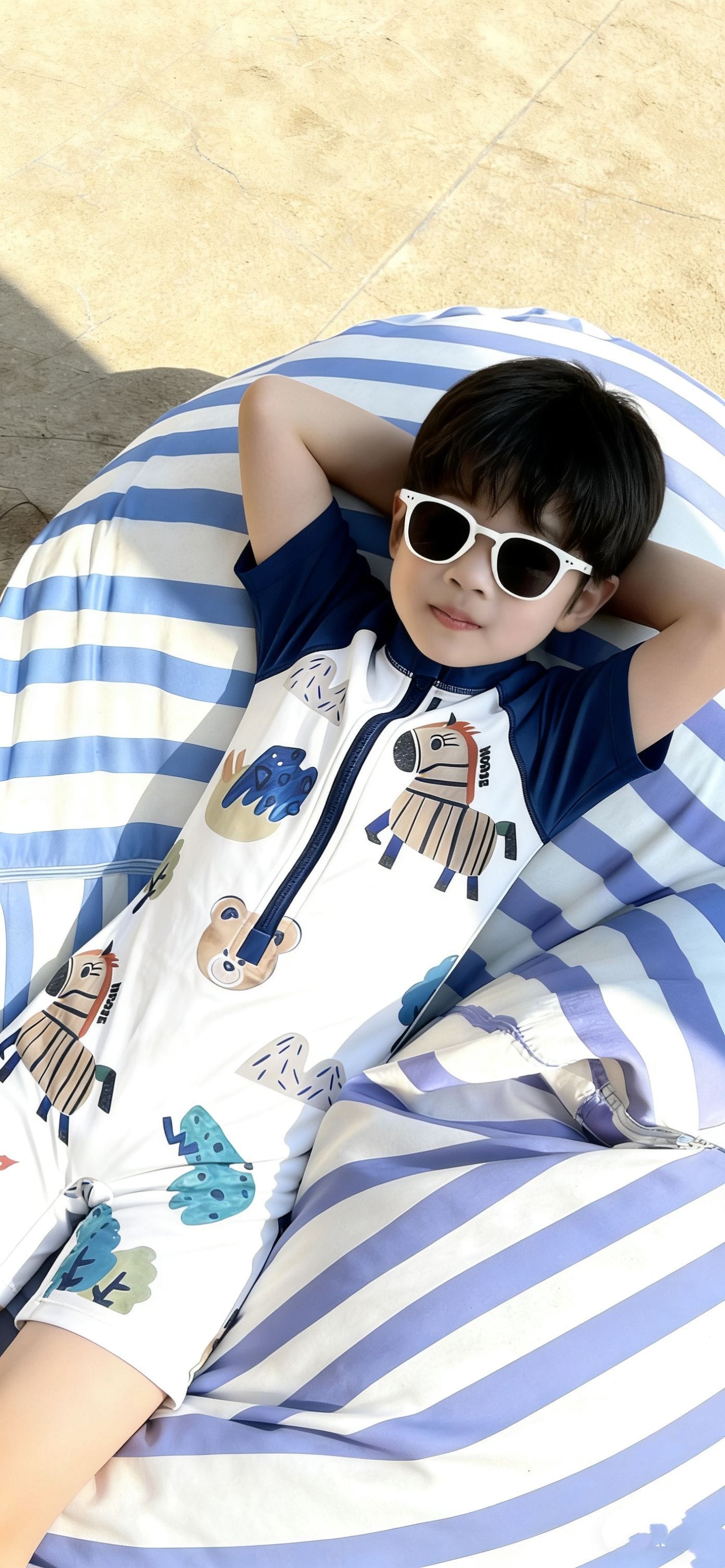 One-Piece Short-Sleeve Animals Swimwear アニマル 半袖スイムウェア 水着【mh0013331】 mamahalo kids ベビー用水着