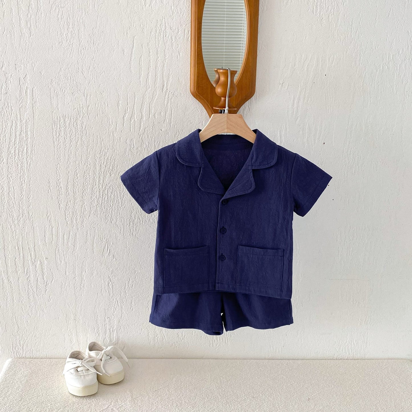 Open Collar Shirt & Shorts Set オープンカラー 半袖 セットアップ【mh0012723】 angou 半袖セットアップ