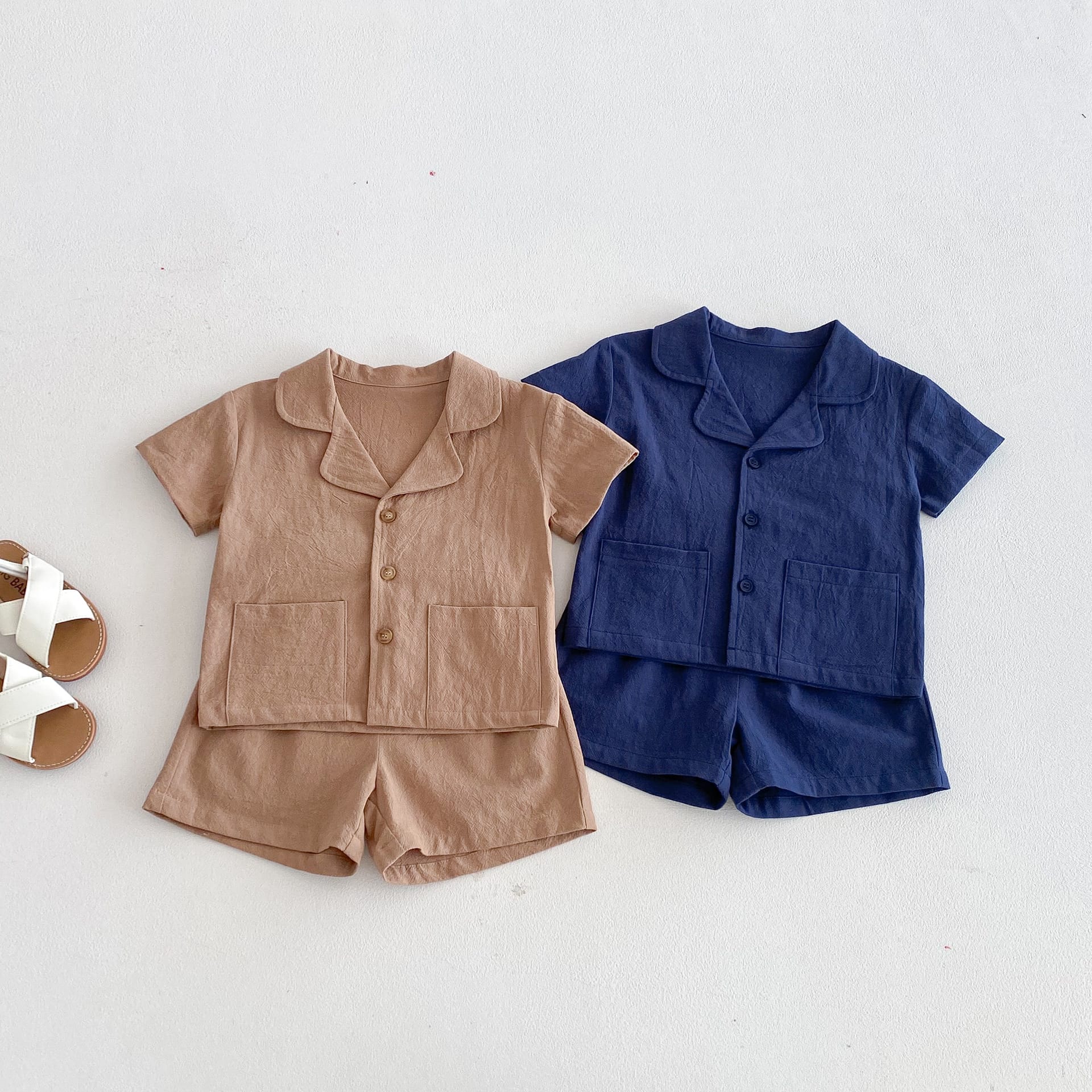 Open Collar Shirt & Shorts Set オープンカラー 半袖 セットアップ【mh0012723】 angou 半袖セットアップ