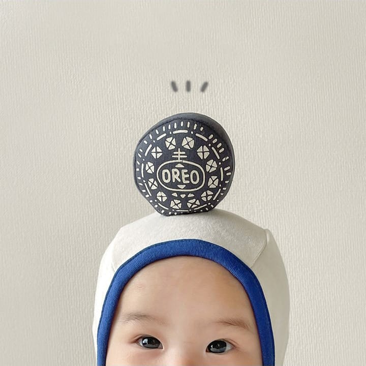 Oreo Milk Print Romper Bonnet Set クッキー 半袖ロンパース 帽子 セット【mh0013389】 TOMMY'S GIFTS 半袖ロンパース