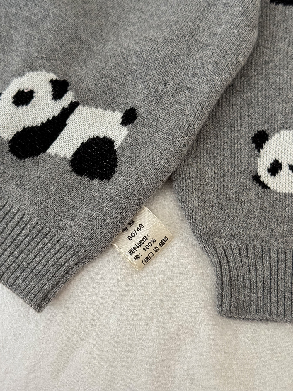ニット・セーター ニットセーター パンダ柄 厚手 クルーネック カジュアル トップス【mh0011691】