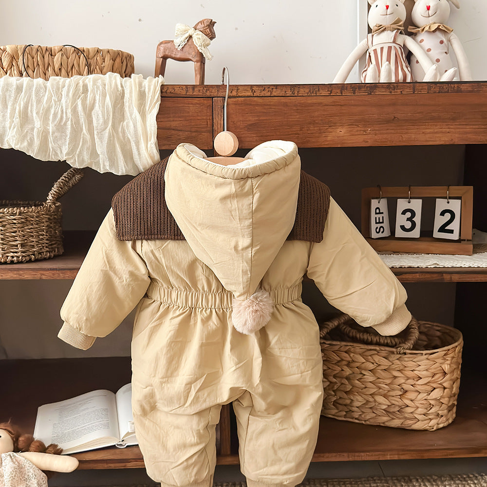 アウタージャンプスーツ アウタージャンプスーツ 中綿 厚手 フード付 ボア カバーオール【mh0011692】