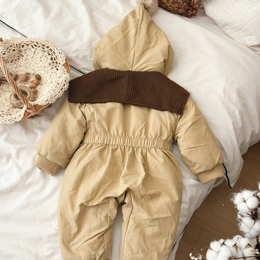 アウタージャンプスーツ アウタージャンプスーツ 中綿 厚手 フード付 ボア カバーオール【mh0011692】