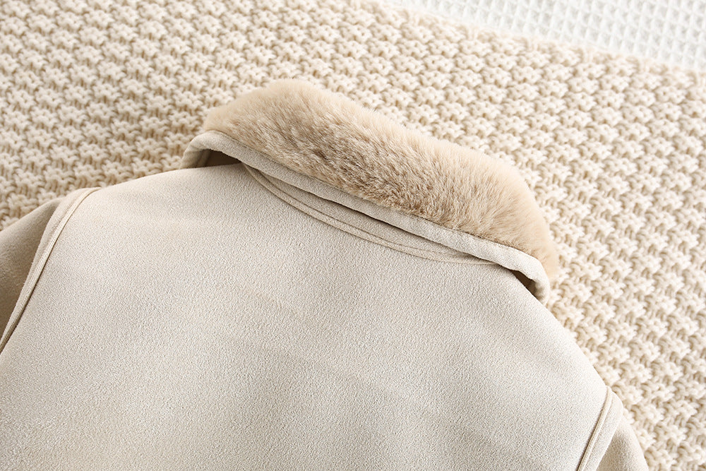 アウタージャンプスーツ アウタージャンプスーツ 犬刺繍 ボア襟 フェイクムートン カバーオール【mh0011694】