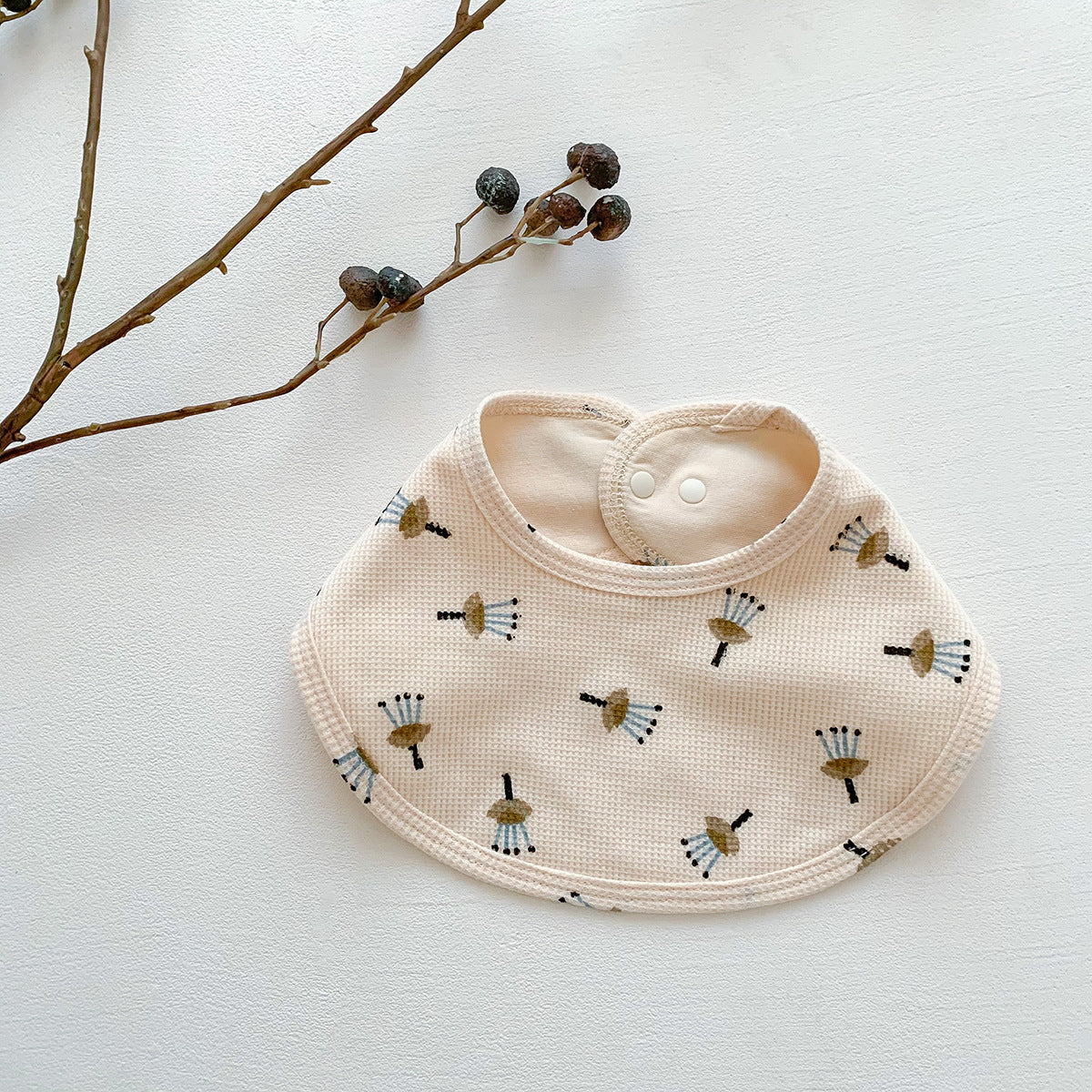 よだれかけ plant Waffle Print Absorbent Baby Bib ワッフル プリント スタイ ビブ【mh0011988】