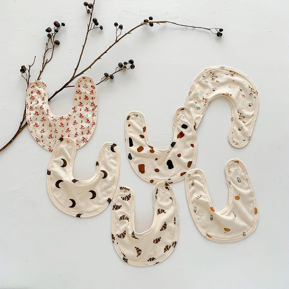 よだれかけ Waffle Print Absorbent Baby Bib ワッフル プリント スタイ ビブ【mh0011988】